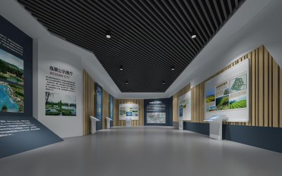 现代城市规划展厅3D模型下载